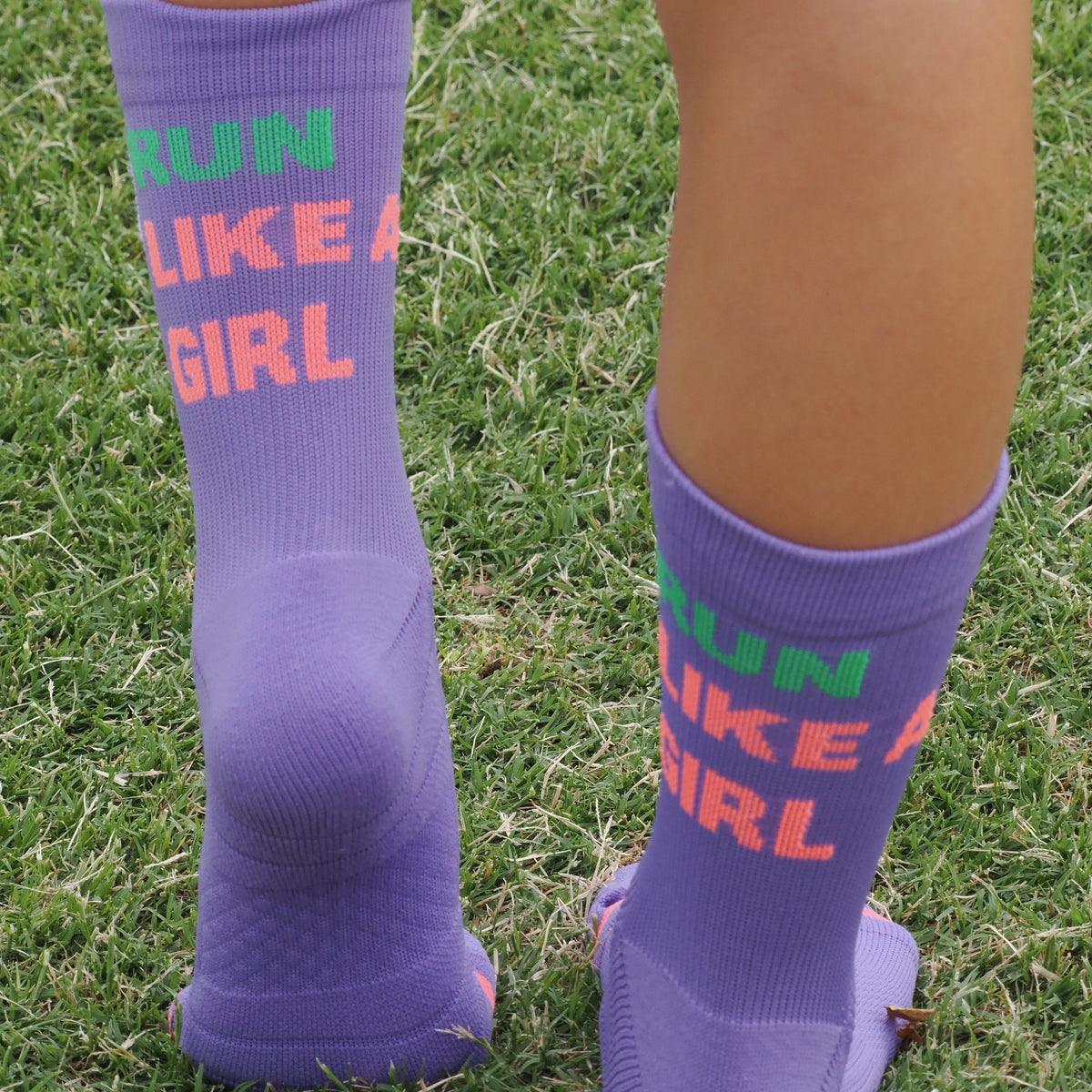 girls purple running socks