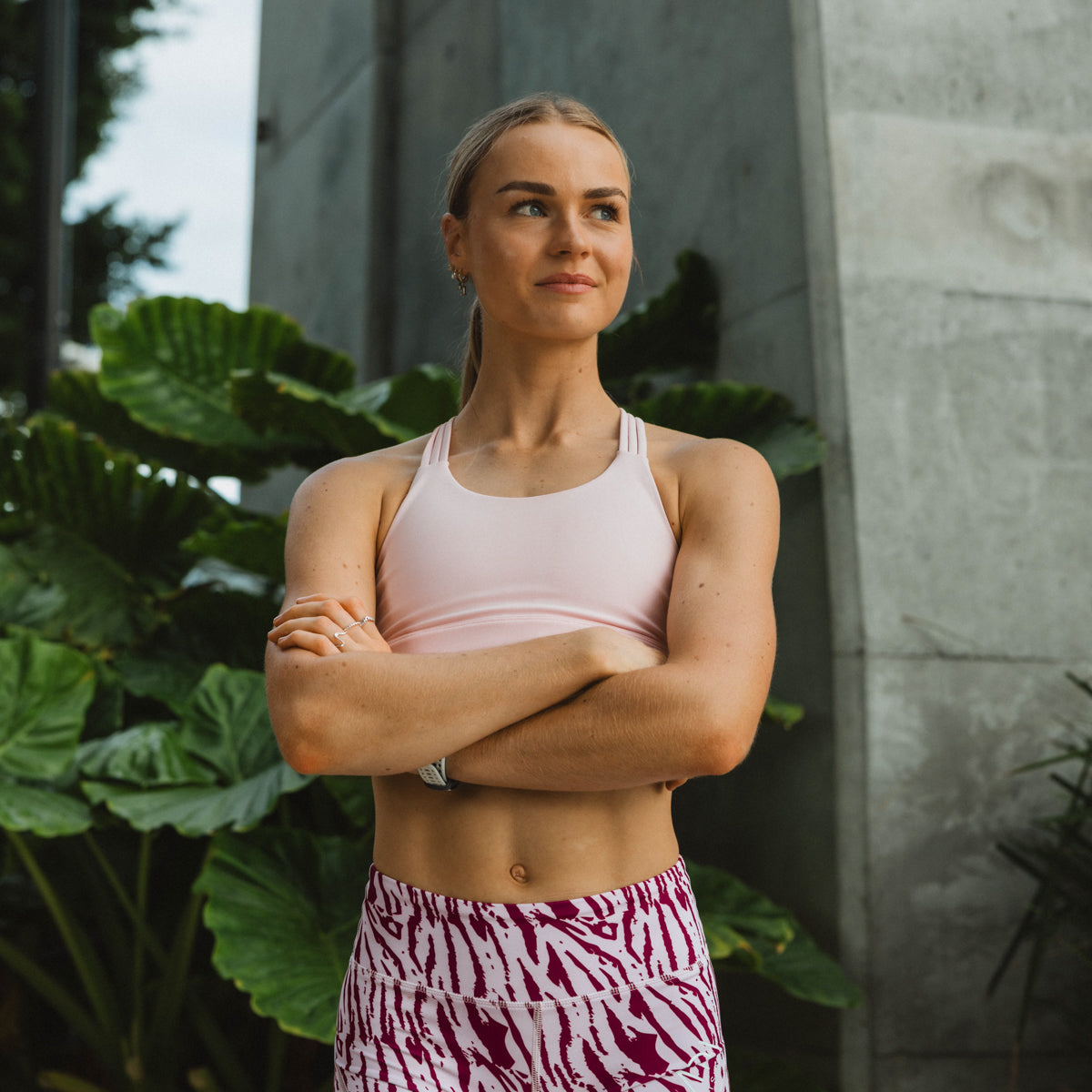 pink crop top