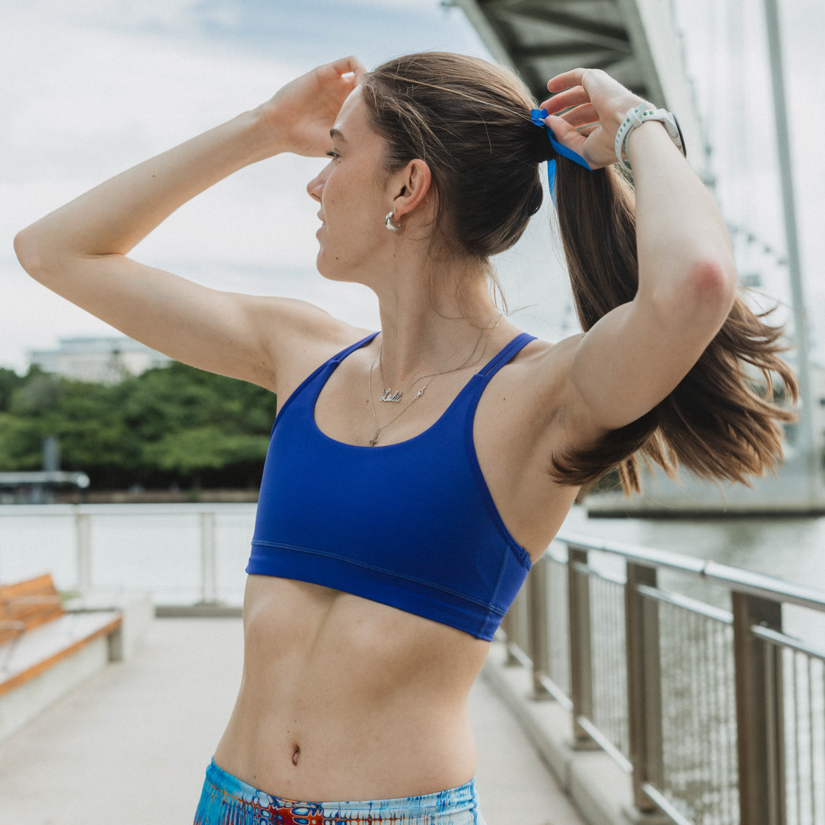 blue crop top