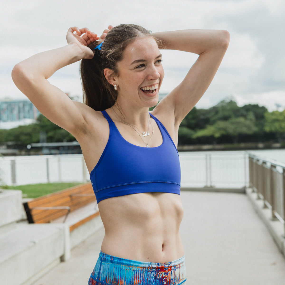 blue crop top