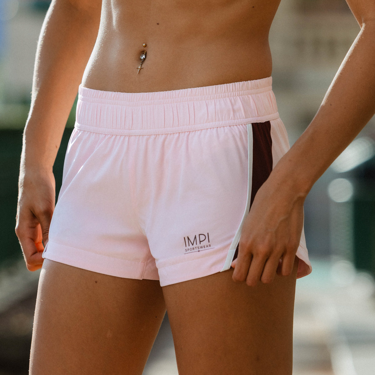 girls pink running shorts