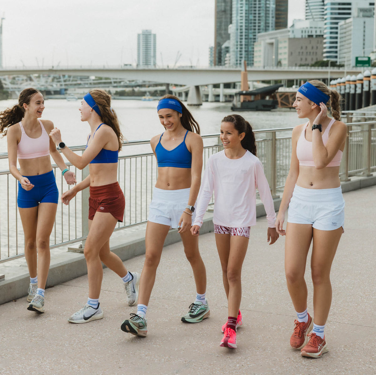 blue running headband