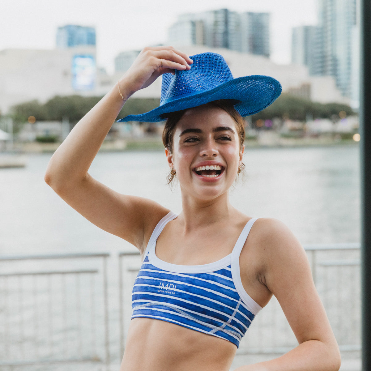 IMPI The Varsity Crop - Blue Stripe