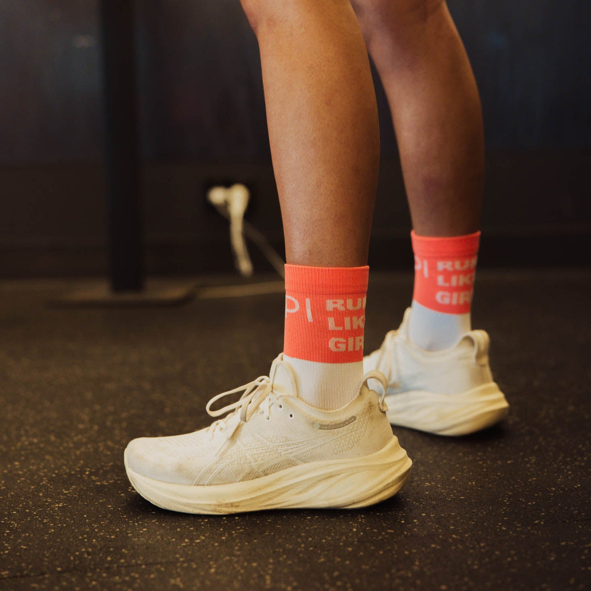 IMPI Longer Socks - White/Neon Coral