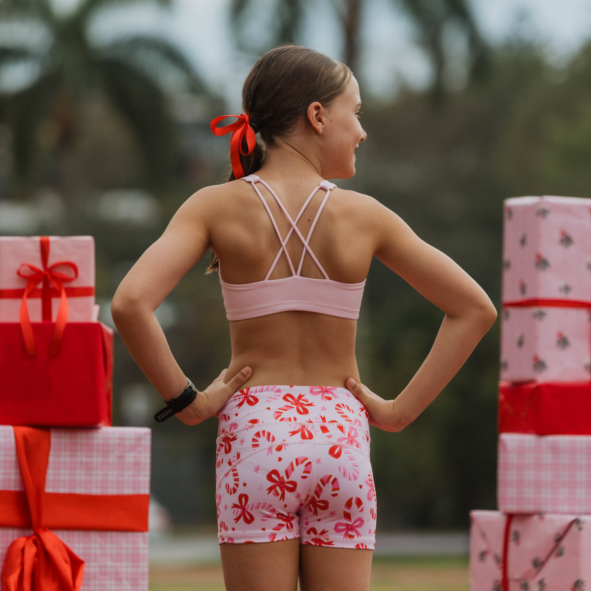 IMPI Strappy Girls Crop Top - Pink Sorbet