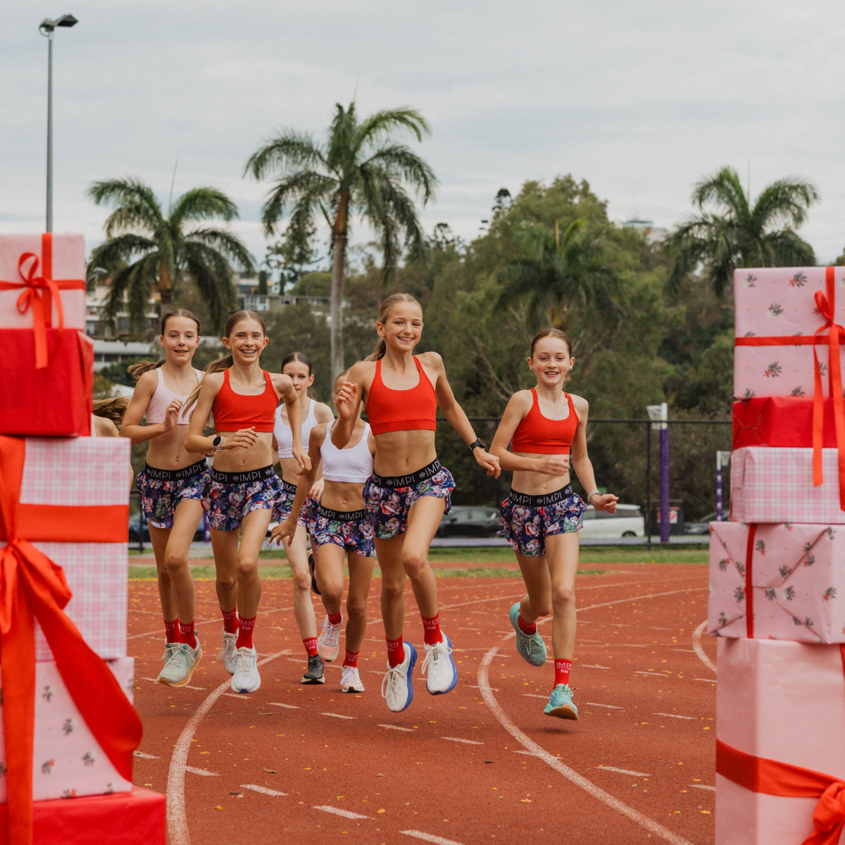 girls christmas running shorts