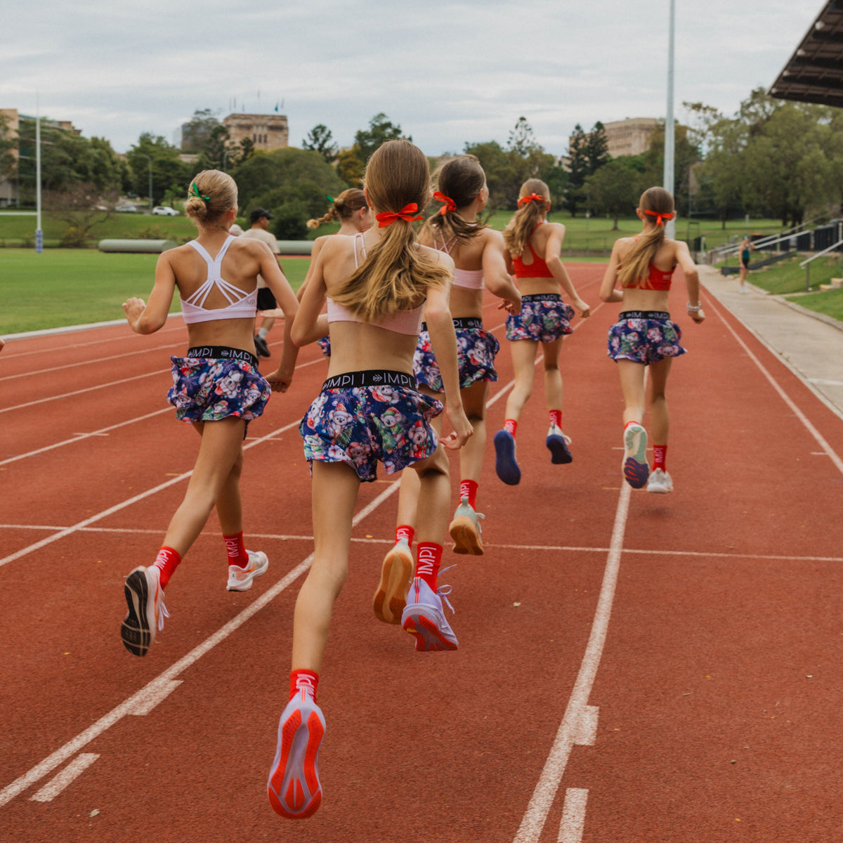 girls christmas running shorts