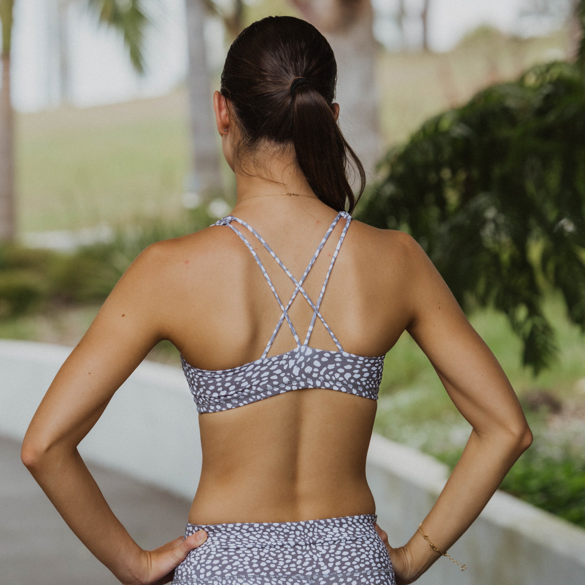 IMPI Strappy Girls Crop Top - Grey Tracks