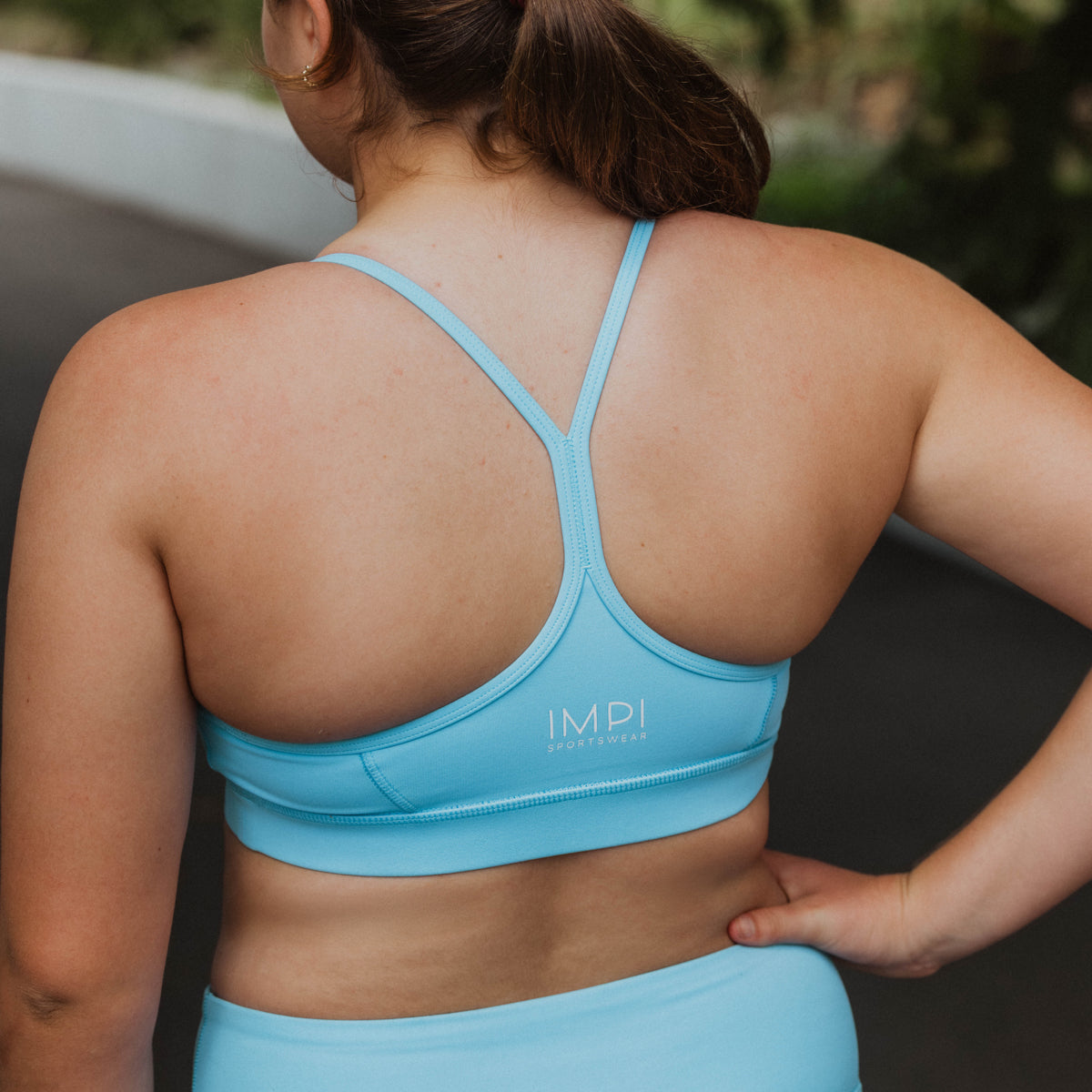 blue sports bra
