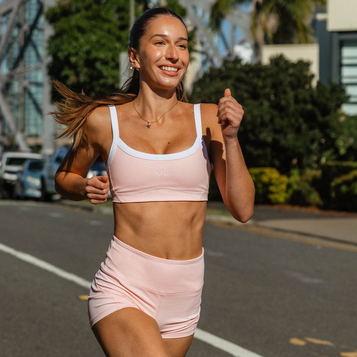 girls pink sports bra