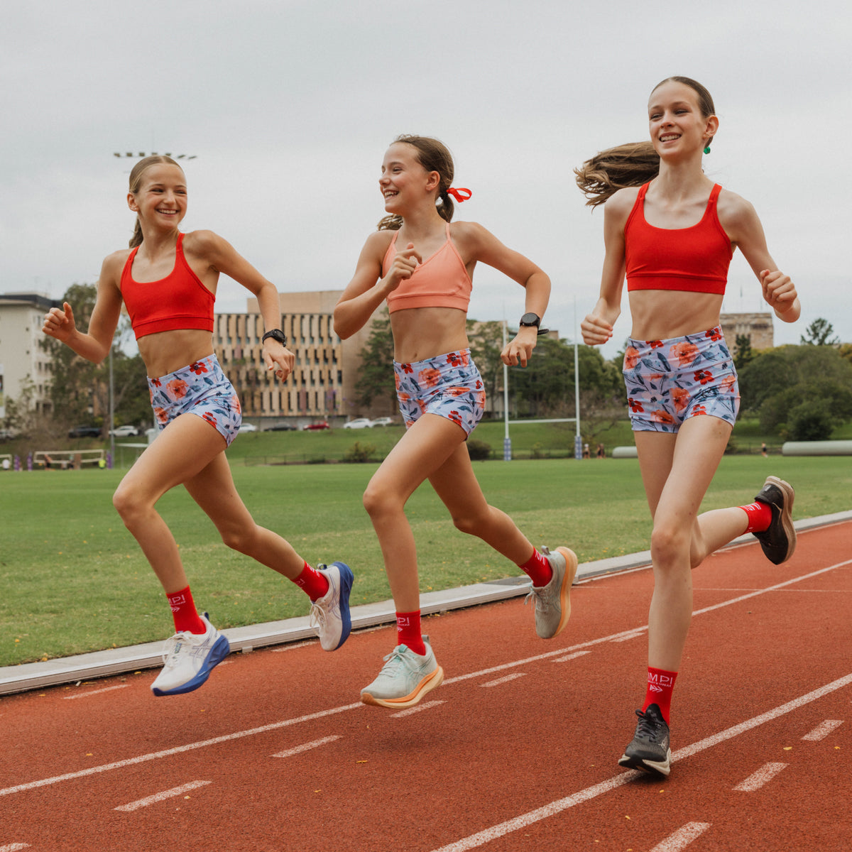 girls floral running shorts
