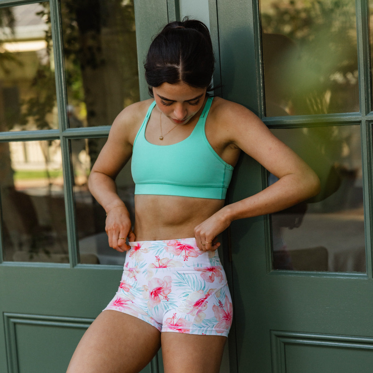 girls floral bike shorts