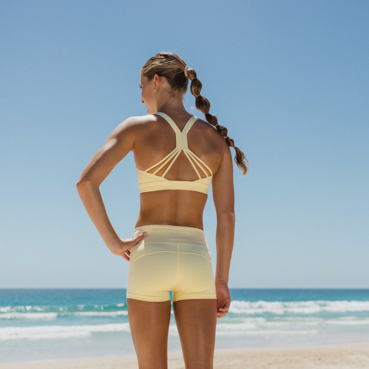 girls yellow bike shorts 