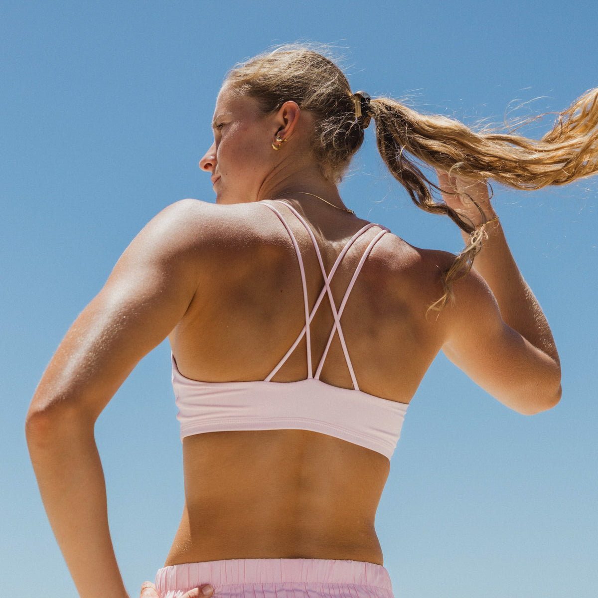 IMPI Strappy Girls Crop Top - Pink Sorbet