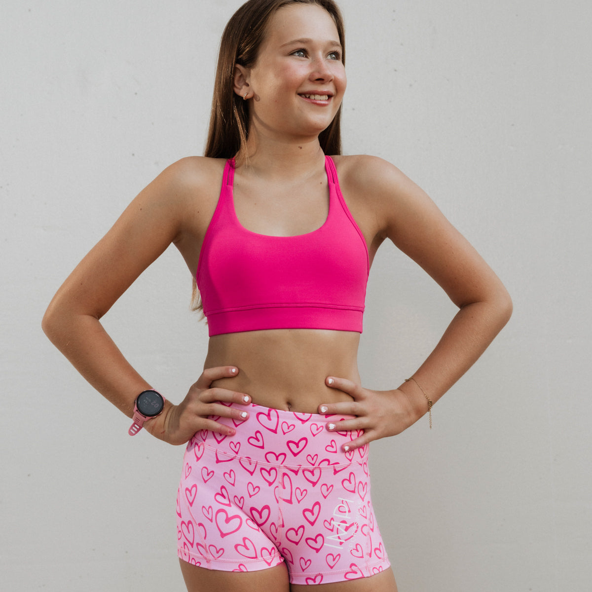 pink hearts bike shorts