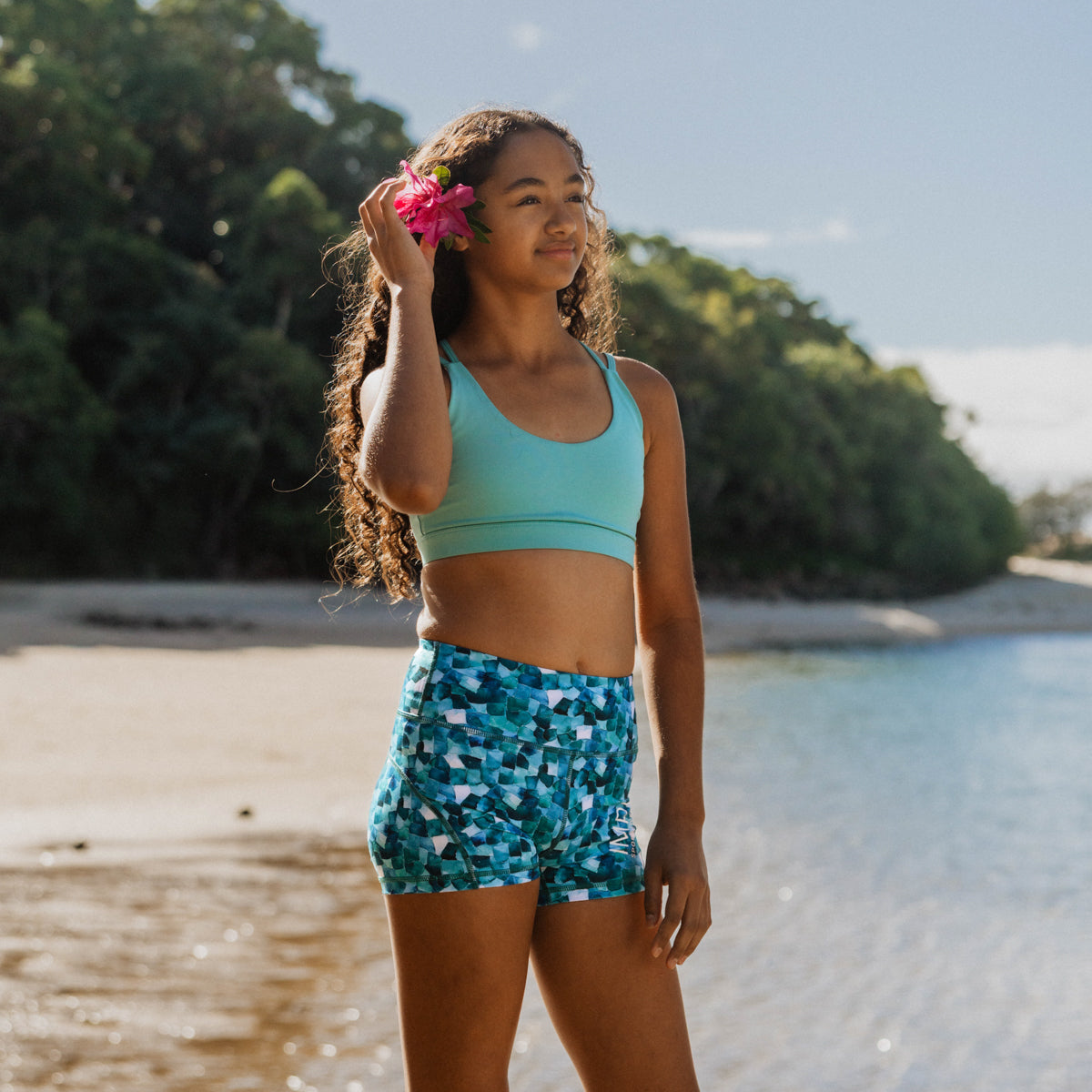 Green bike shorts 