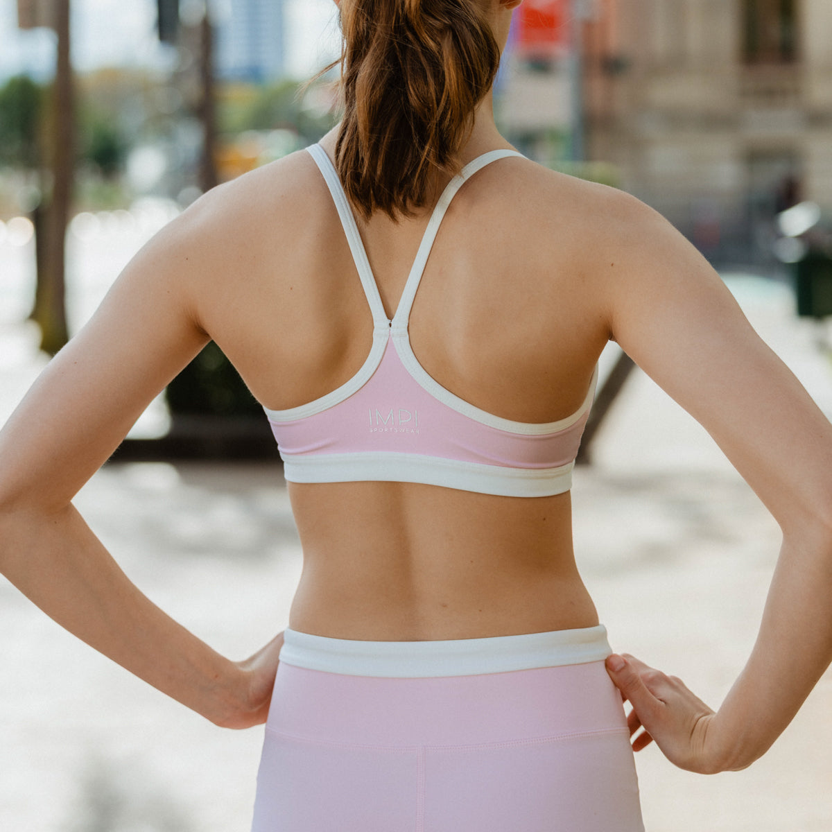 girls pink running crop