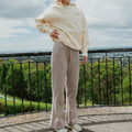 Wide Leg Track Pant, Mocha