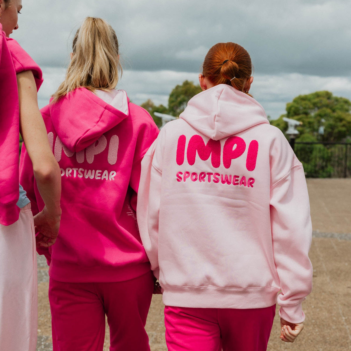 pink hoodie
