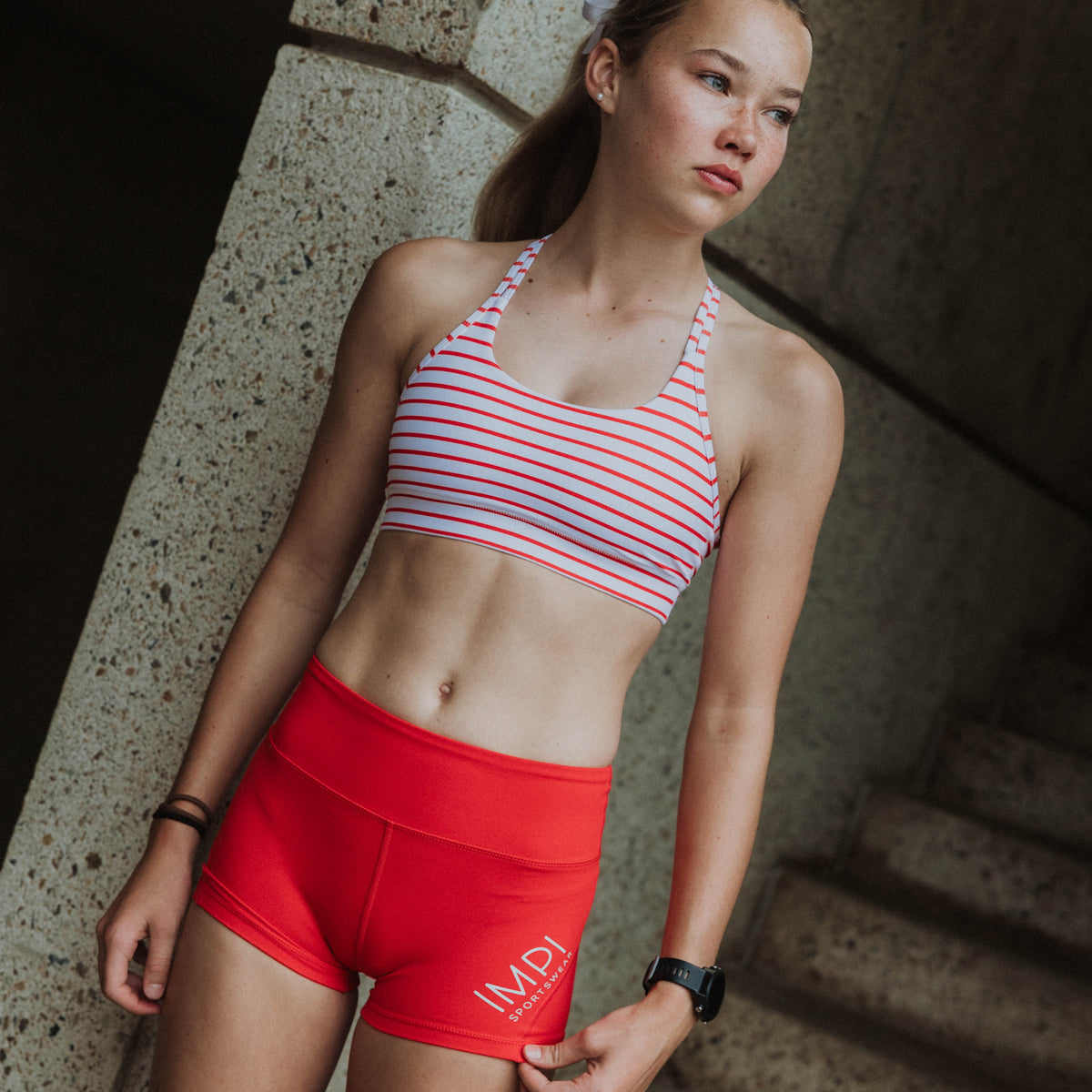 IMPI High Waisted Running Short - Red