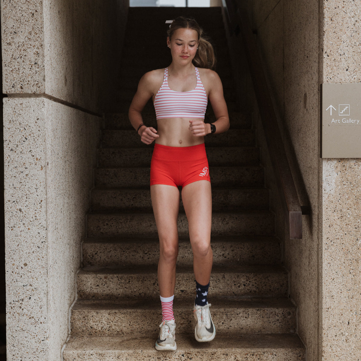 red stripe running crop