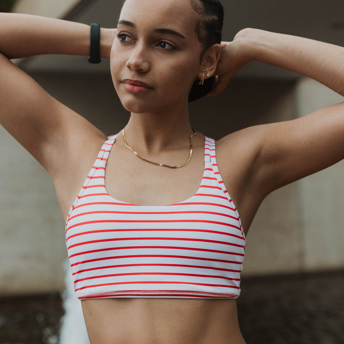 red stripe running crop