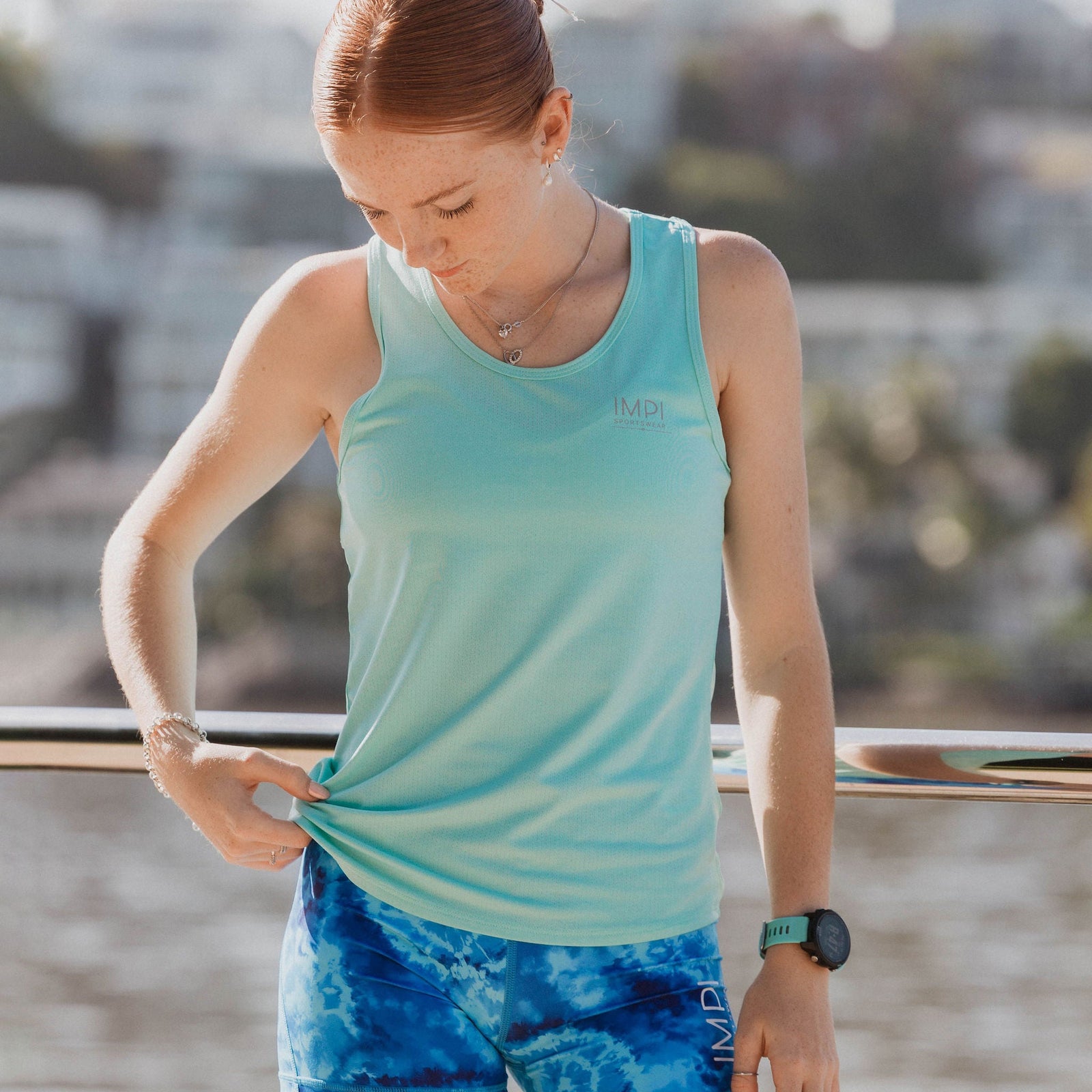 aqua running singlet for girls