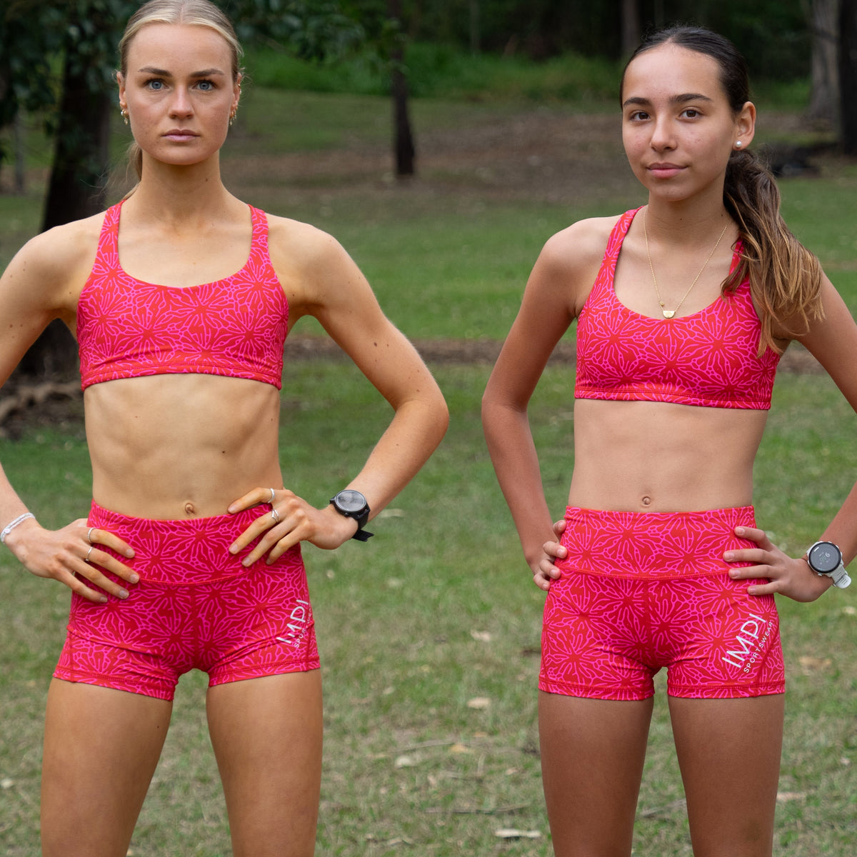 IMPI Strappy Running Bra Top - Coral Urchin