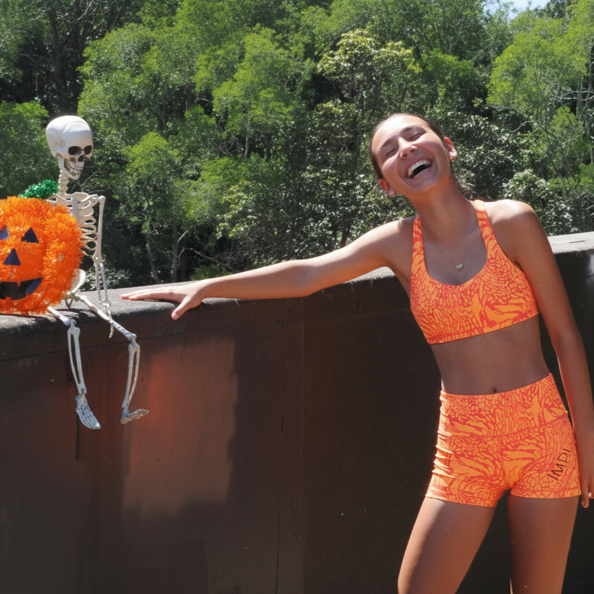 IMPI Strappy Girls Crop Top - Orange Minx