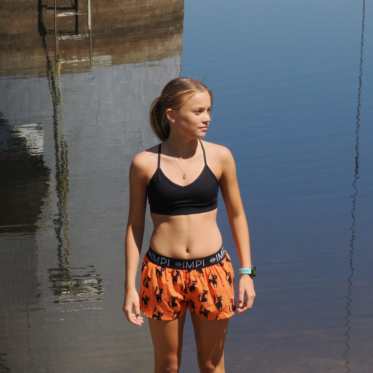 IMPI Girls Split Leg Running Short - Cats