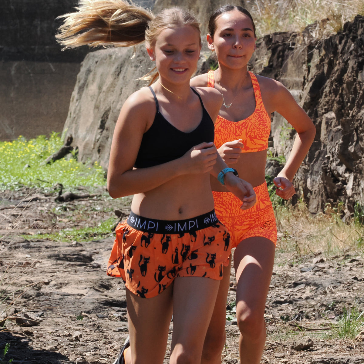 IMPI Girls Split Leg Running Short - Cats