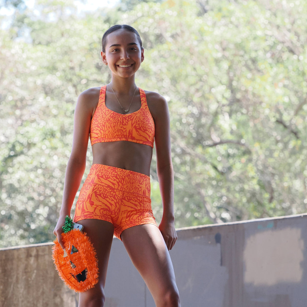IMPI Strappy Girls Crop Top - Orange Minx