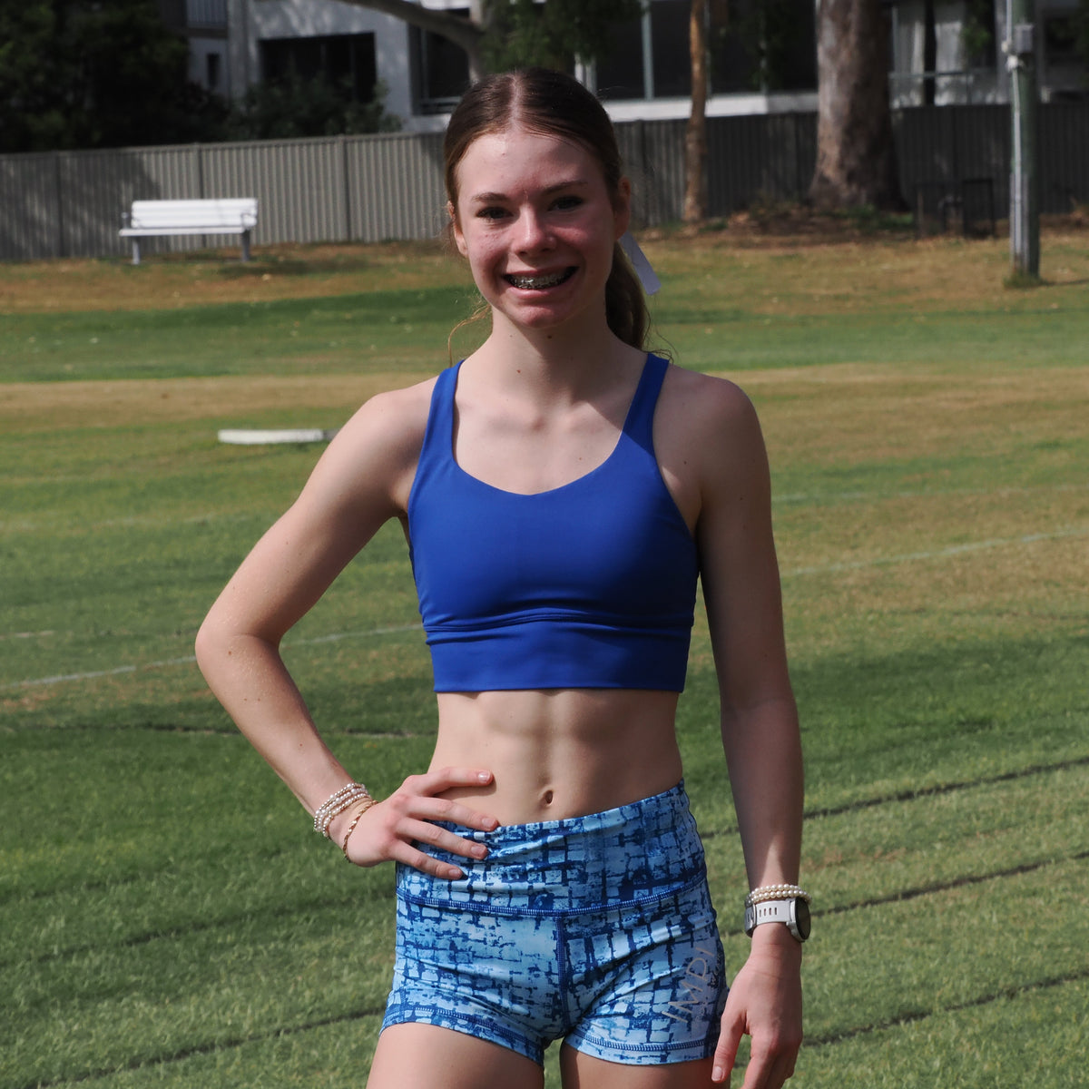girls blue bike shorts