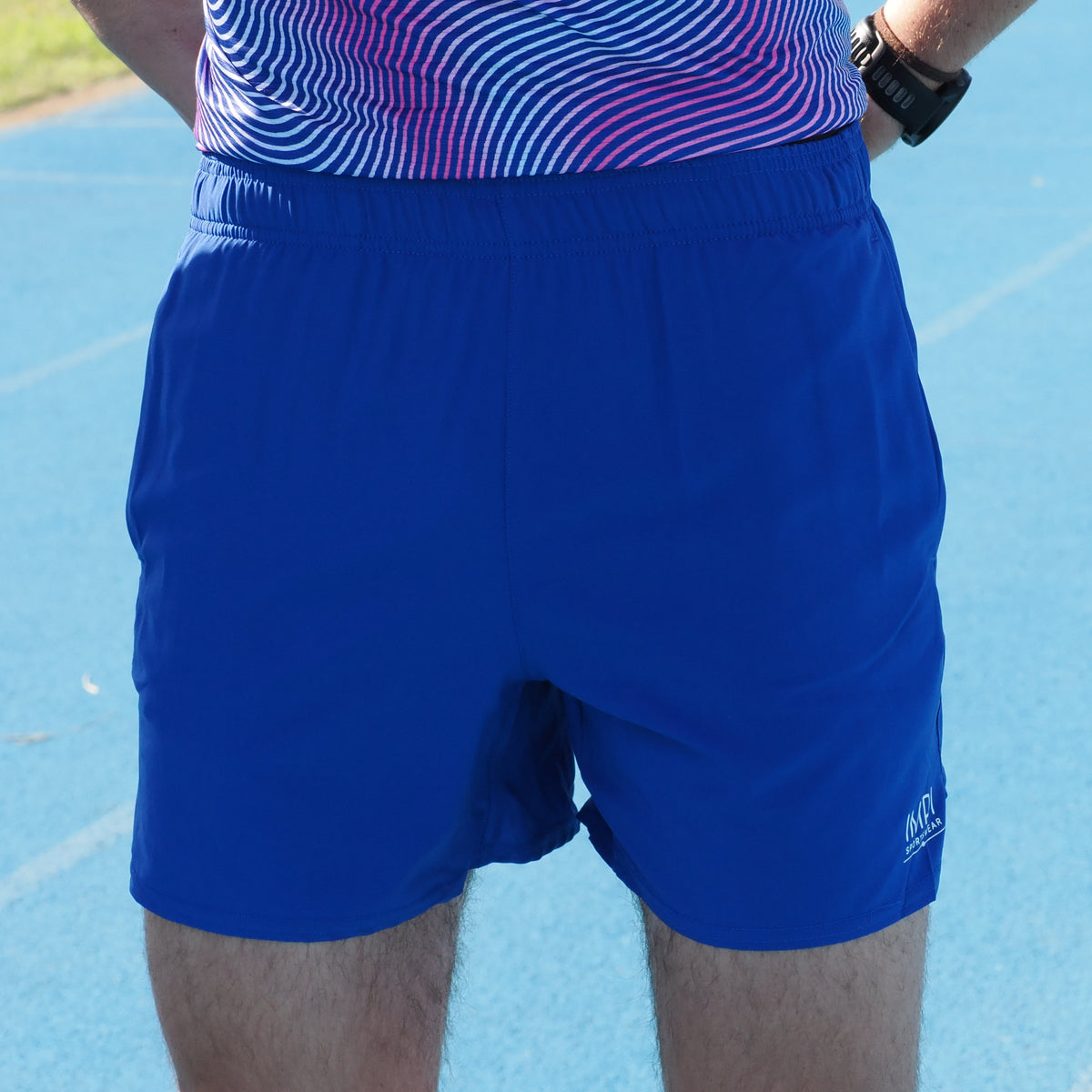 boys blue running shorts