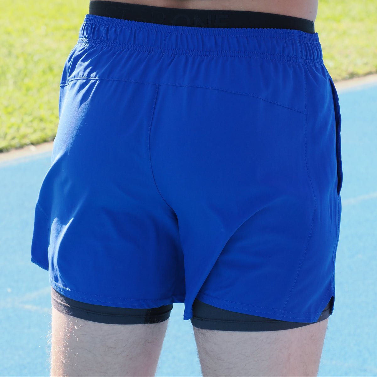 boys blue running shorts