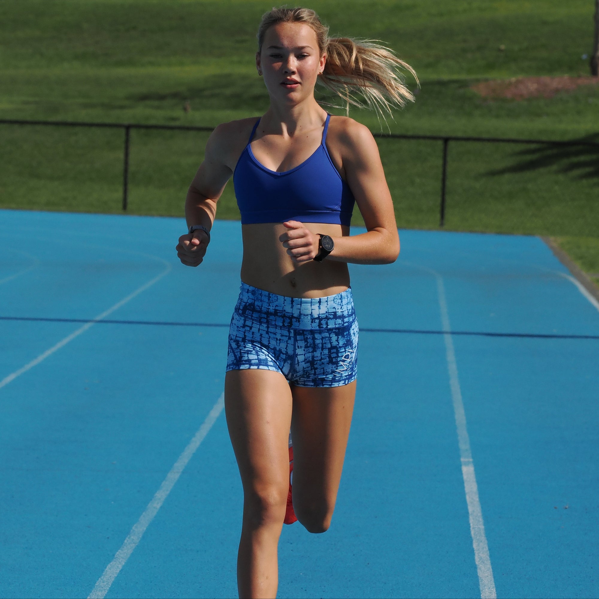 girls blue bike shorts