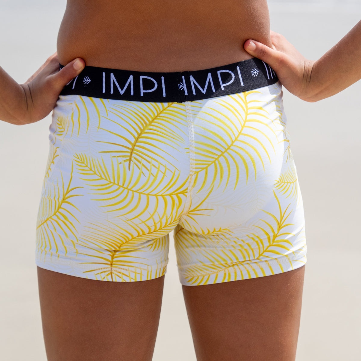 IMPI Elastic Running Shorts - Yellow Palm