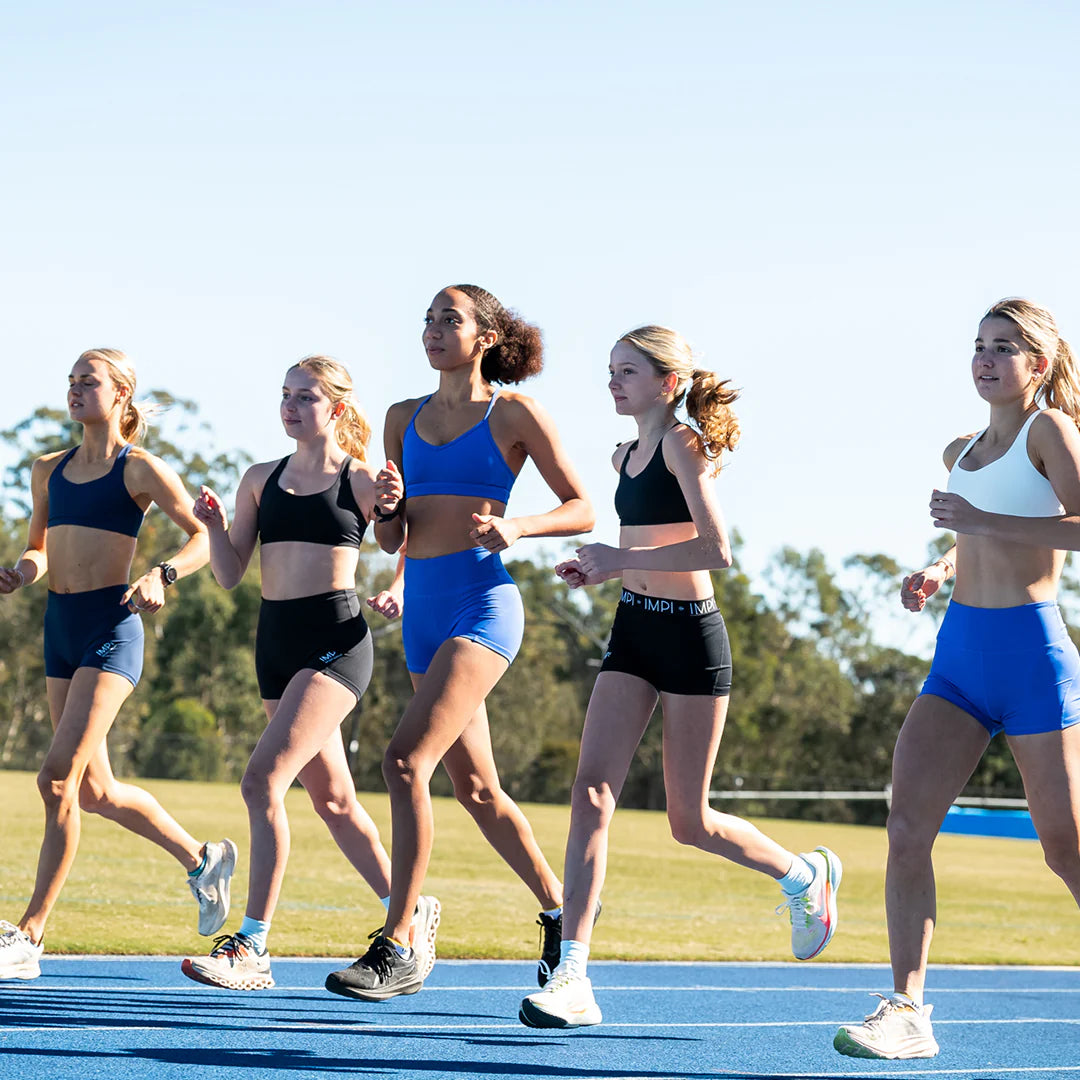 girls running bike shorts blue