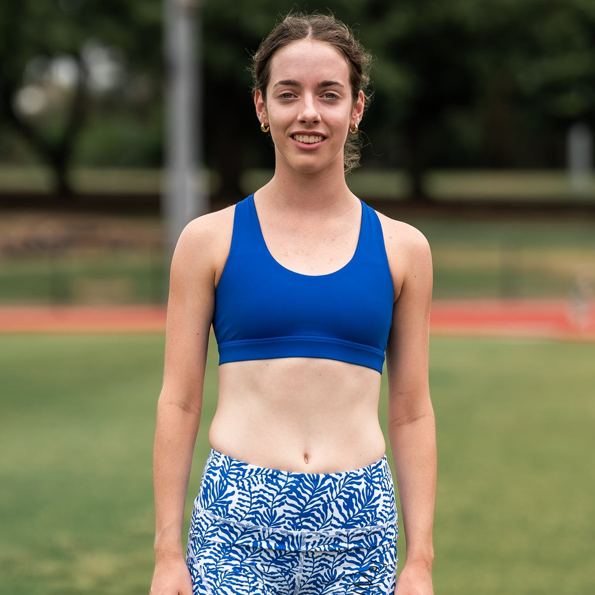 Lucinda Double Strap IMPI Running Bra Top - Cobalt