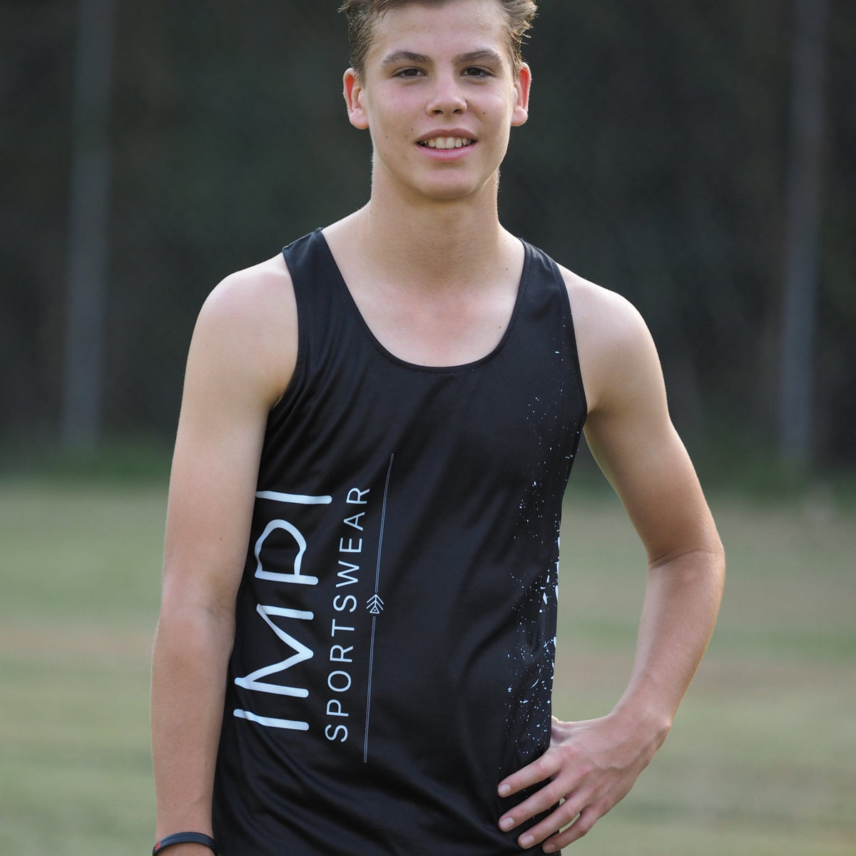 IMPI Boys Running Singlet - Black