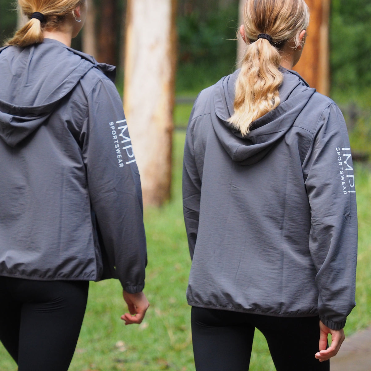 grey windbreaker running jacket